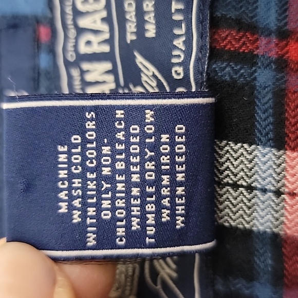 American Rag Blue, Red & White Plaid Cotton Shirt Mens L - Picture 7 of 14